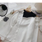 Design off shoulder stitching long sleeve Pullover Crew Neck Shirt  6334