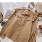 Chemise à lacets avec col pour bébé, haut à manches longues de style étranger 6357