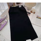 Korean version of A-line skirt with a high waist and a fork  5760