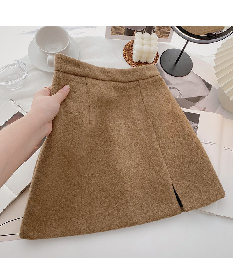 Korean fashion design, slim woolen skirt  5478