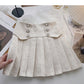 Pleated skirt women's diamond studded high waist Sequin A-line skirt  5390