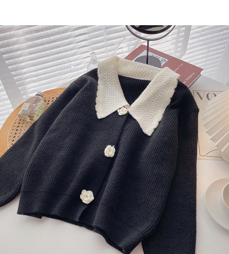 Korean style Hong Kong style casual Lapel color matching top  5917