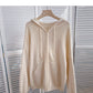 New Korean casual simple solid color loose hooded top  6036