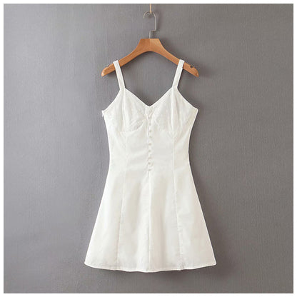 Sexy girl suspender skirt small man Strapless slim dress  7066