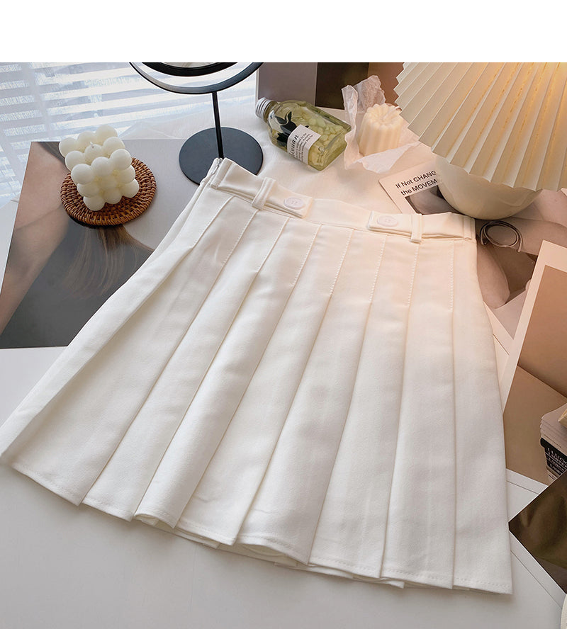 New Korean style age reducing solid color high waist skirt  5649