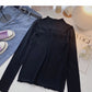 Long sleeved knitwear women's versatile commuter bottoms  6438