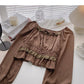 Haut à manches courtes et col carré avec empiècement en dentelle tendance 6293