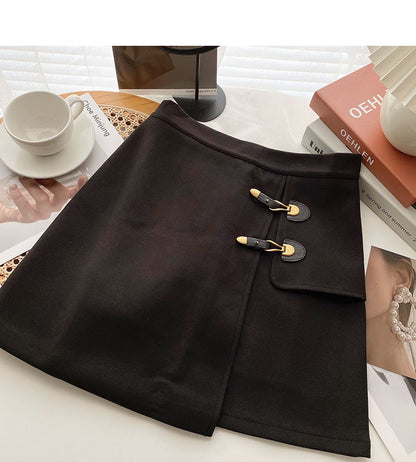 Schlichtes und personalisiertes Design, Mode-Split A-förmiger Rock mit hoher Taille 5555