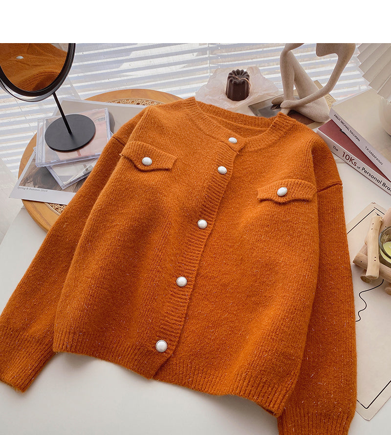 Korean languid style leisure thin long sleeve top  5989