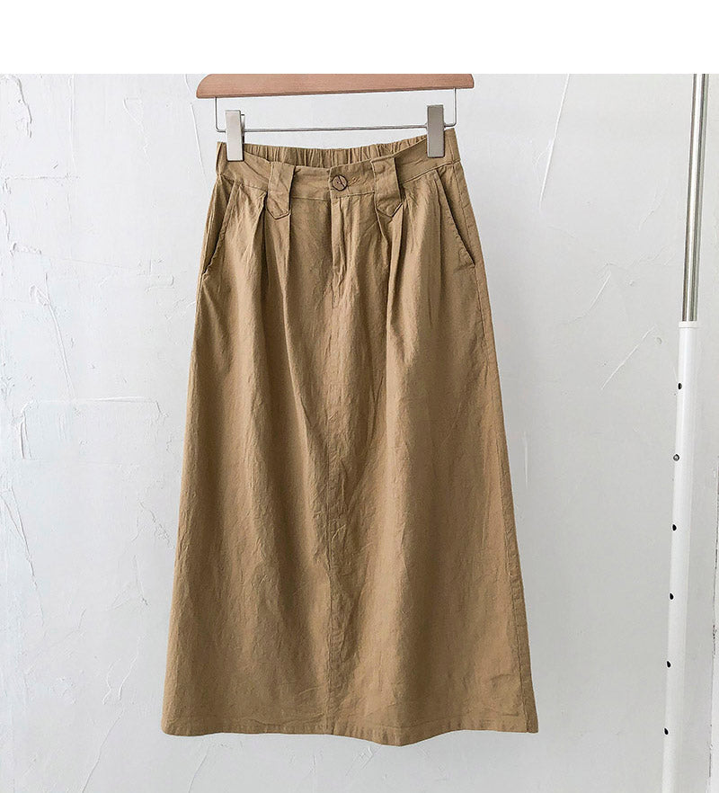 Neue koreanische Version der Sen-Serie Retro-Rock mit halbelastischer Taille über dem Knie 5687