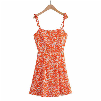Robe fleurie sexy dos nu de style vacances 7093