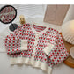 Veste courte à manches longues en tricot pour femme 5848