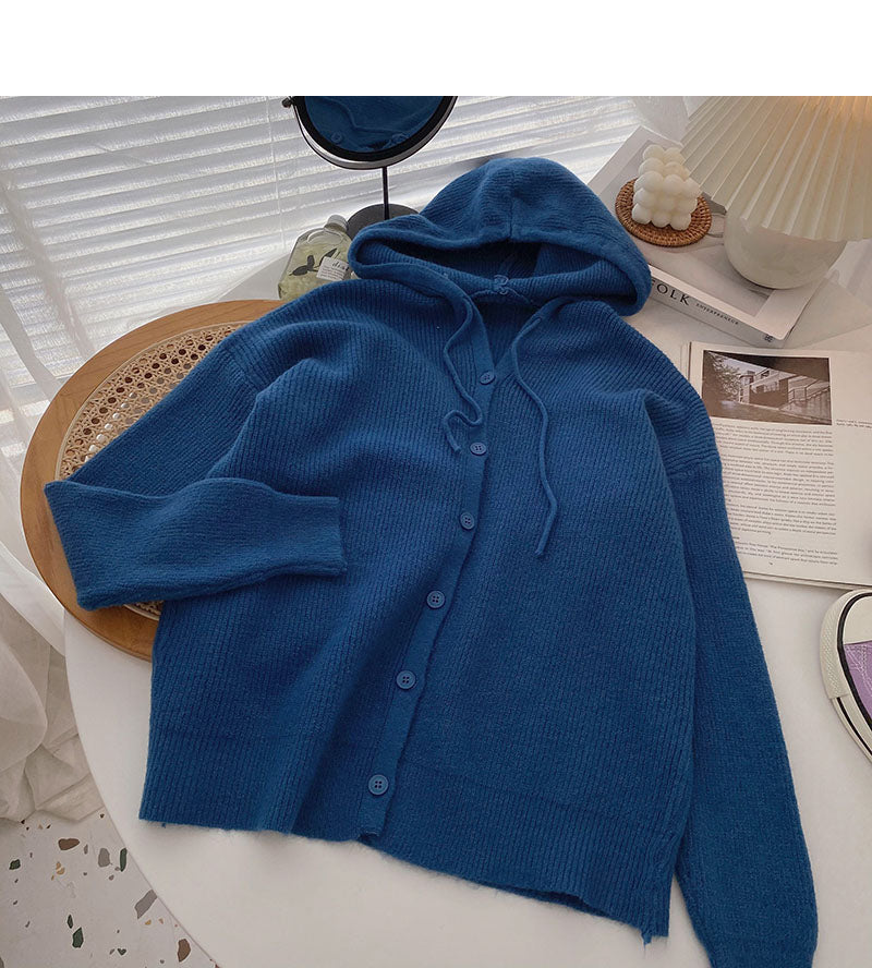 Pull femme style paresseux couleur unie manteau ample à capuche 5927