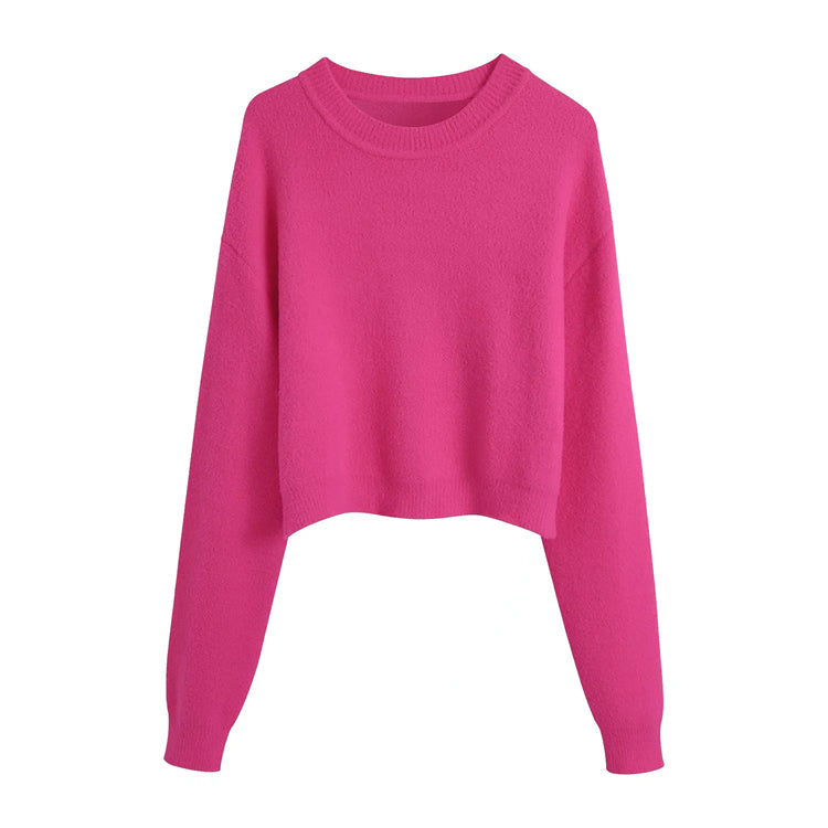 Pull ample à tube droit polyvalent, doux au toucher 7381