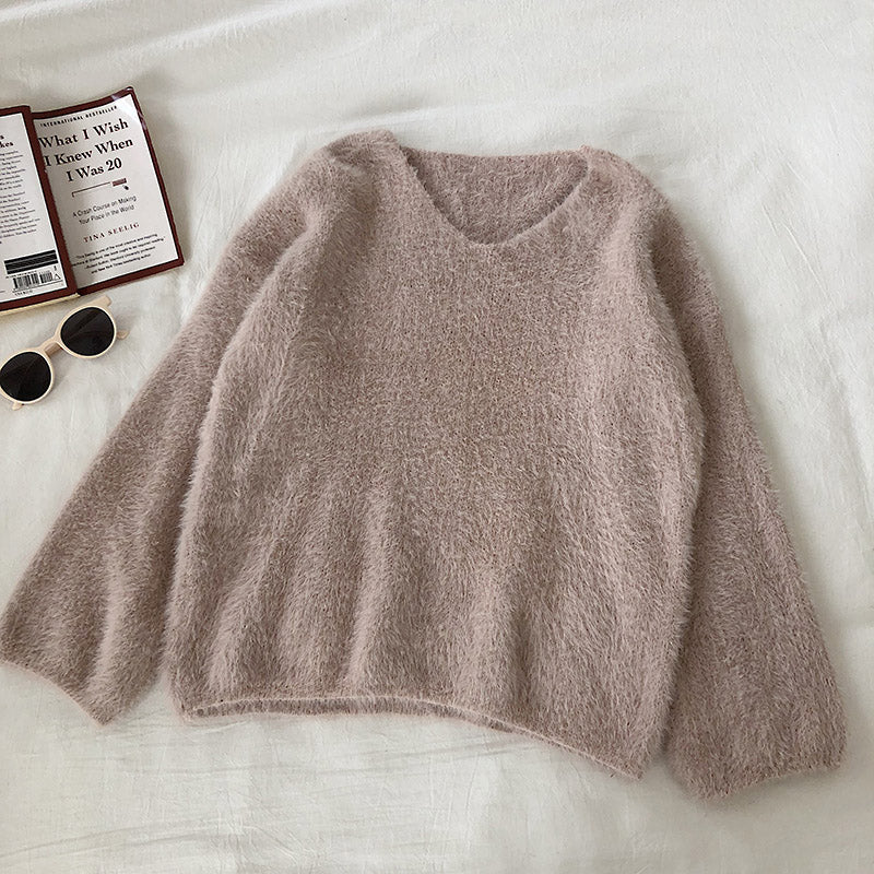 Weicher, windfester, lockerer Pullover Top 5834