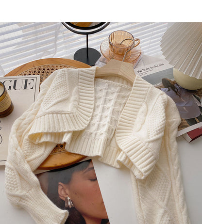 Vintage sweater small coat Long sleeve short top fashion 6067