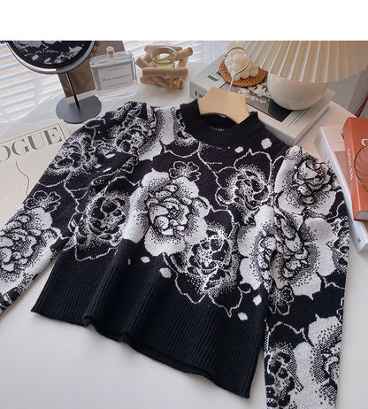 Modisches Langarm-Pullover-Oberteil 6144 mit dünner Luftblase und personalisiertem Muster