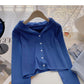Design sense sweater coat casual hooded long sleeved top  6594