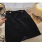 Jupe en cuir taille haute irrégulière enveloppante aux hanches, petite taille, en forme de A, 5541