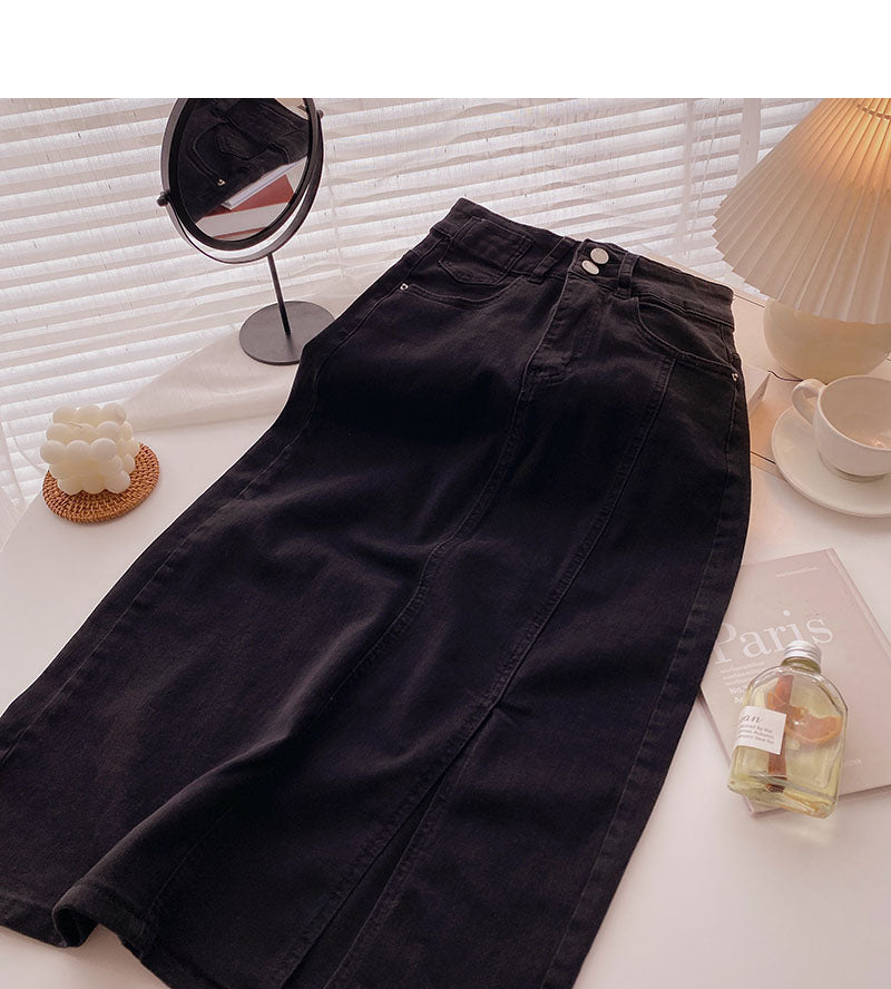 New Korean style fashionable temperament retro A-line skirt  5715