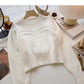Koreanischer, fauler Stil, einfarbiger, lässiger Pullover mit langen Ärmeln 6155