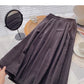 Hong Kong style leisure solid color high waist corduroy dress  5776