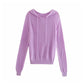 Versatile loose casual hooded Pullover Crew Neck Long Sleeve Sweater  7282