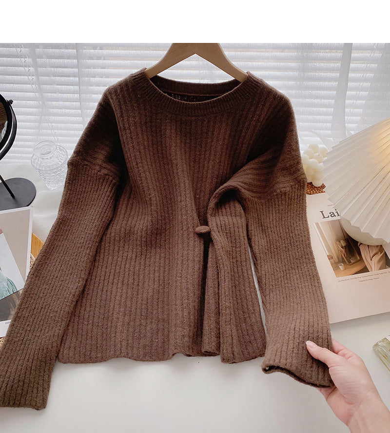 Korean minority design foreign style one button loose top fashion  5935