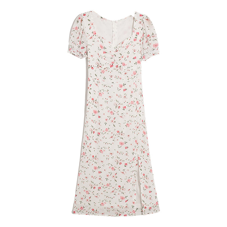 Das neue gebrochene Blumenkleid 7024 mit schmalem, schlankem Temperament, hoher Taille, geteiltem, frischem und sanftem Schnitt