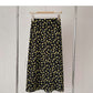 Sweet broken flowers show thin high waist A-shaped medium length skirt  5823