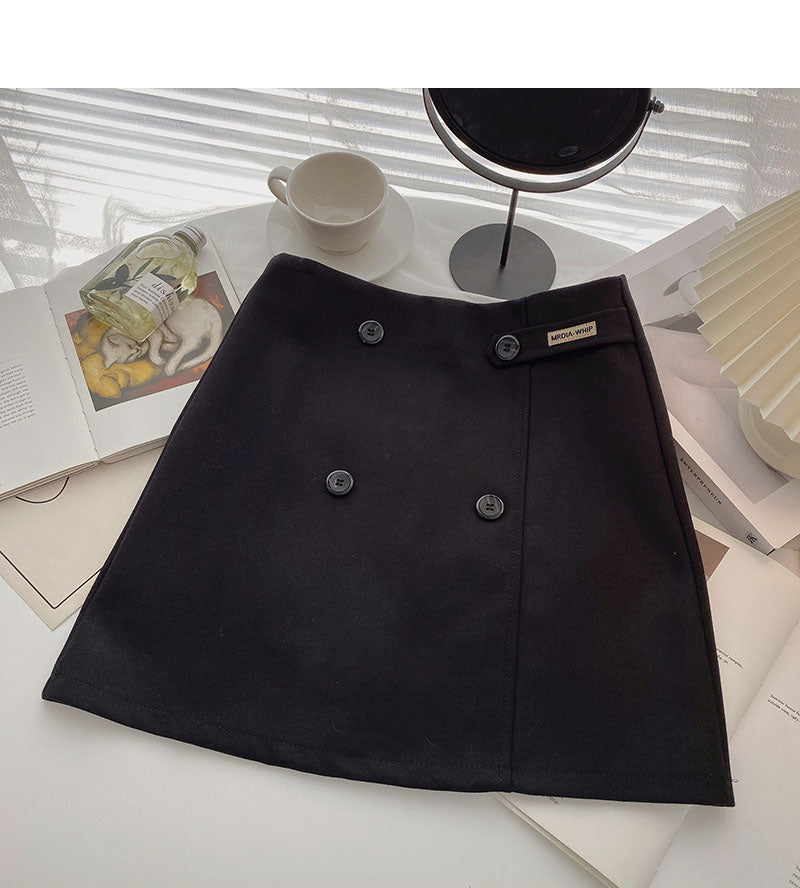 Korean version high waist design feels thin, hip wrapped A-shaped skirt  5408