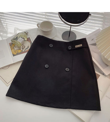 Korean version high waist design feels thin, hip wrapped A-shaped skirt  5408