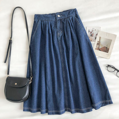 New Hong Kong Style semi elastic waist A-shaped umbrella skirt  5674