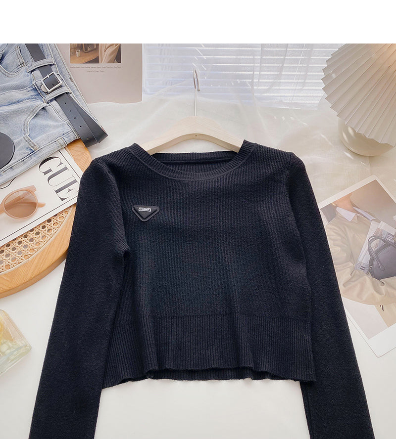 Vielseitiges, schlichtes, kurzes Pullover Top 6620