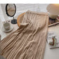 Casual drape high waist slim knit A-line skirt  5745