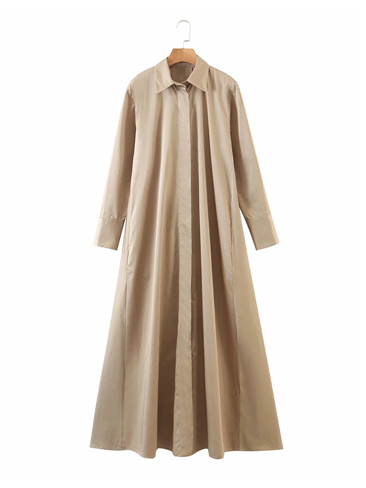 Light mature style skirt, slim waist, medium length shirt skirt  7123