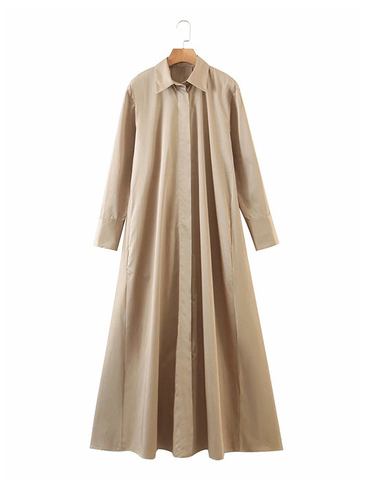 Jupe chemise légère de style mature, taille fine, longueur moyenne 7123