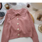 Temperament aging single breasted doll neck long sleeve slim top  6024