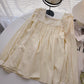 Korean minority design square neck thin French top  6297