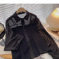 Fungus edge contrast long sleeve splicing shirt  6388