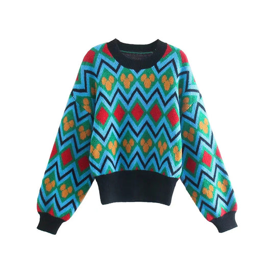 Pull-over assorti aux couleurs des minorités au design rétro 7415