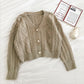New retro fashion long sleeve loose twisted sweater cardigan 5840