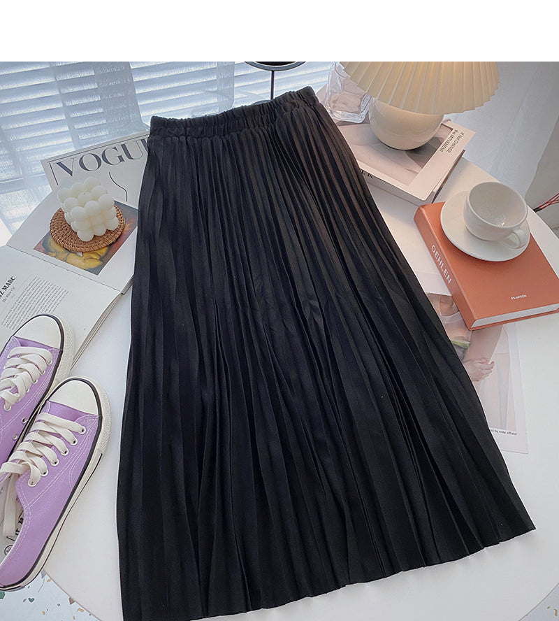 Retro port style leisure A-shaped high waist mid length skirt  5733