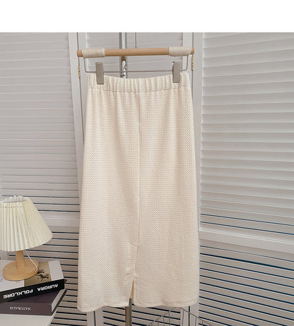 Elastic and versatile fashion temperament, thin split A-line skirt  5827