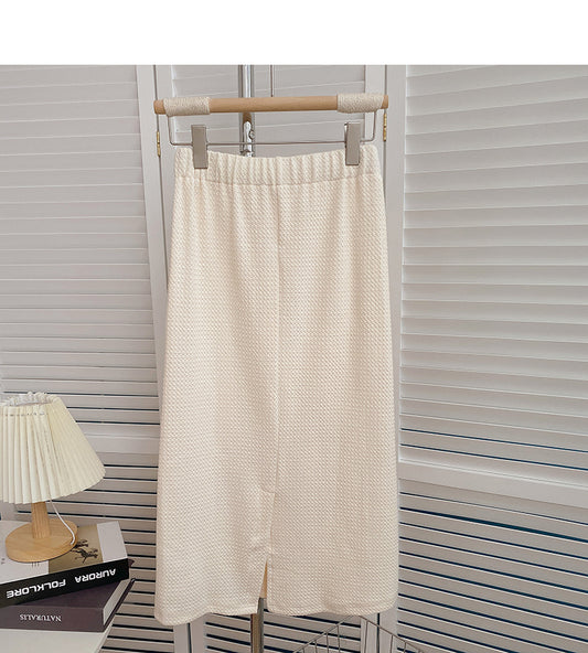 Elastic and versatile fashion temperament, thin split A-line skirt  5827