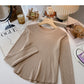 Slim fit short versatile casual long sleeve top  6486