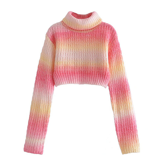 Nouveau pull gaufré de style étranger, pull court 7421