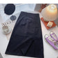 Retro split mid length slim A-line skirt  5703