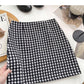 High waist Plaid tweed Hip Wrap Skirt shows thin A-line skirt  5515