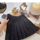 Korean version aging solid color high waist A-shaped short skirt  5581